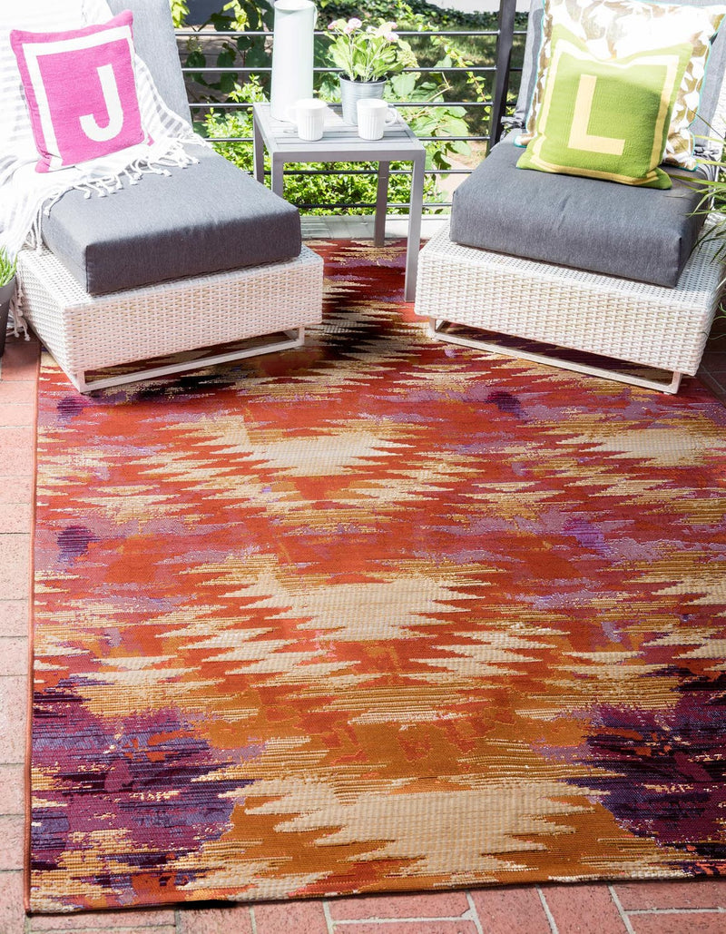 Unique Loom Outdoor Aztec Rug