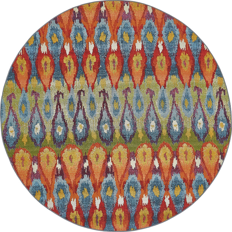 Unique Loom Outdoor Ikat Rug