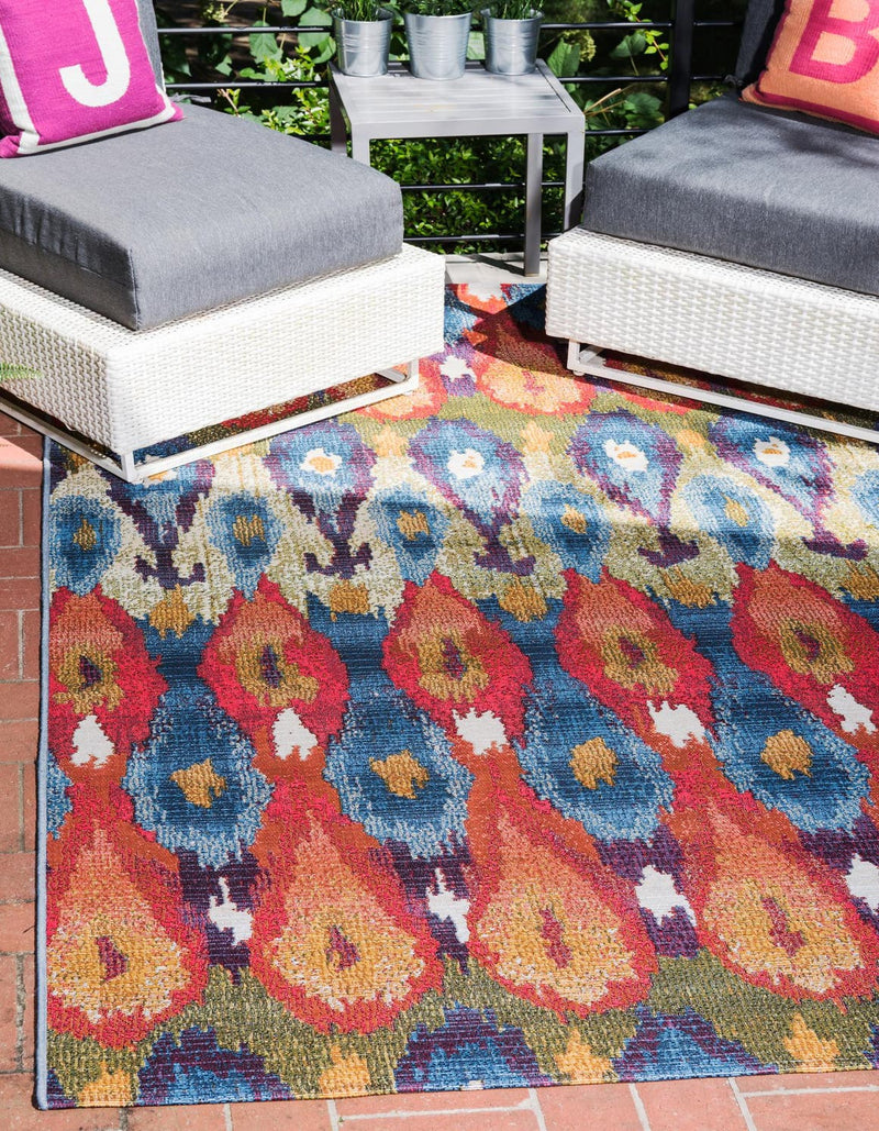 Unique Loom Outdoor Ikat Rug