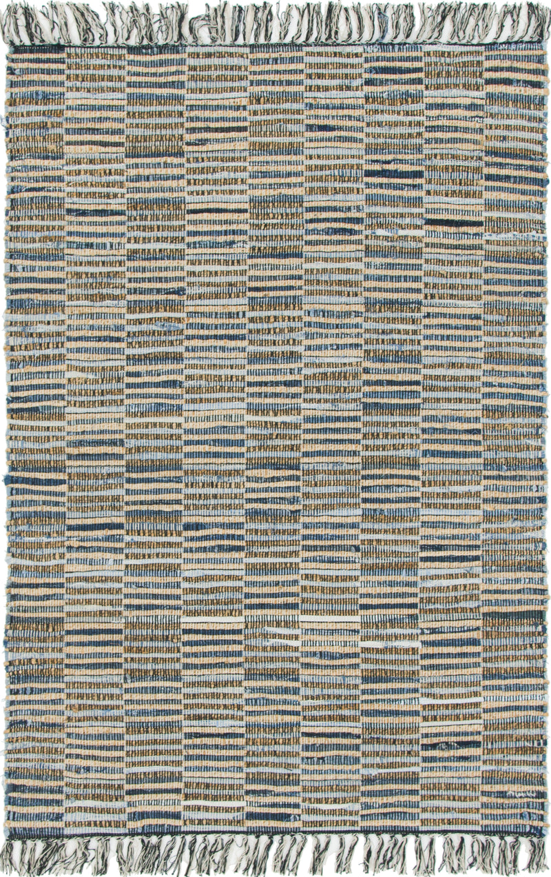 Unique Loom Checkered Chindi Jute Rug