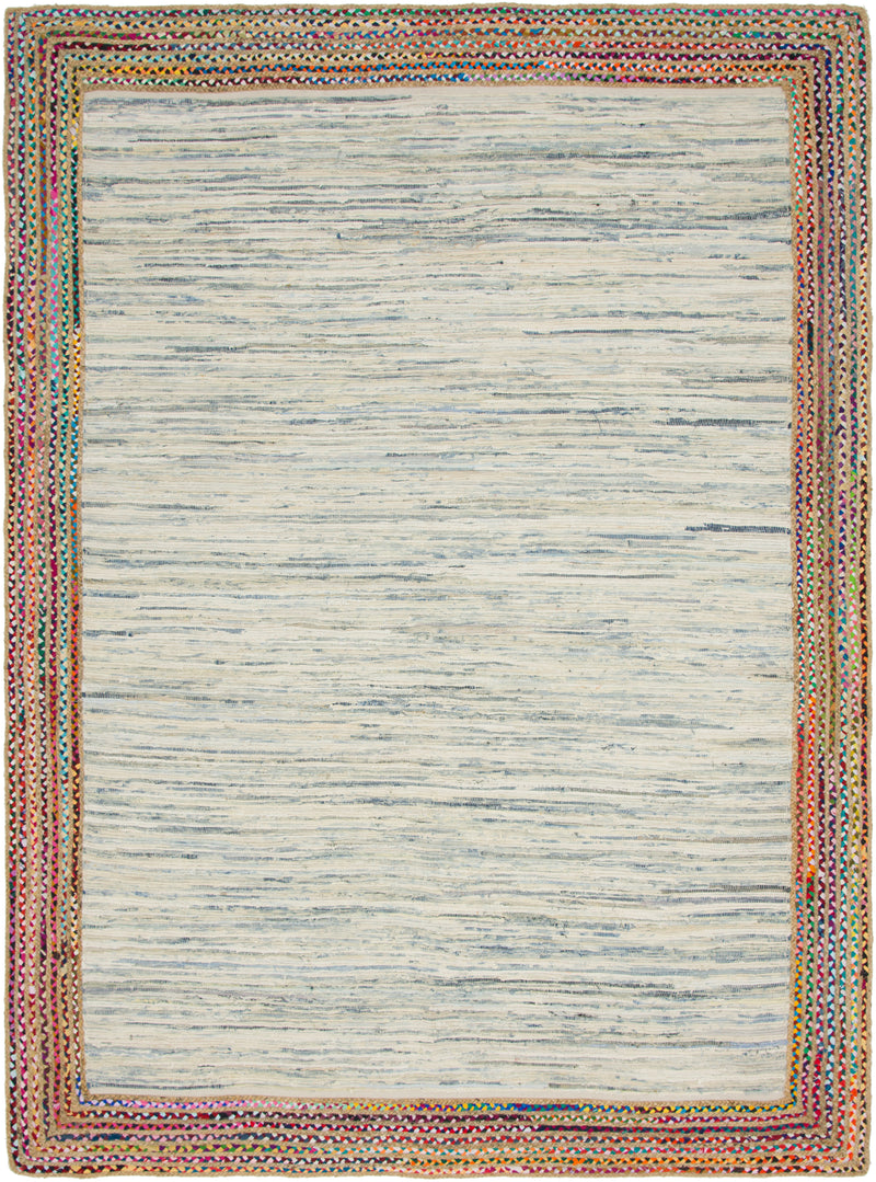 Unique Loom Striped Chindi Jute Rug