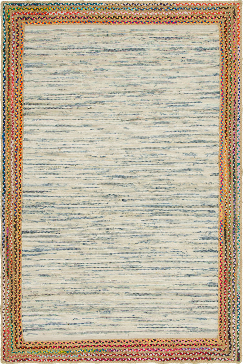 Unique Loom Striped Chindi Jute Rug