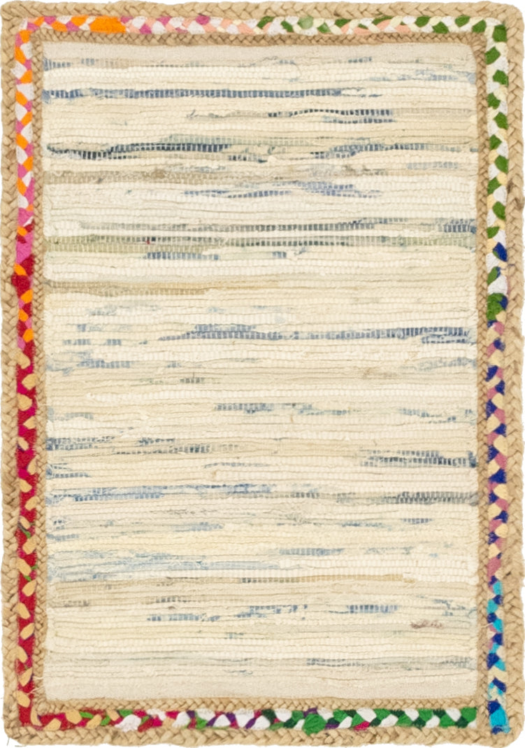 Unique Loom Striped Chindi Jute Rug