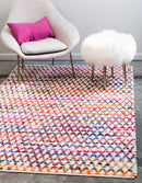 Unique Loom Trellis Braided Chindi Rug