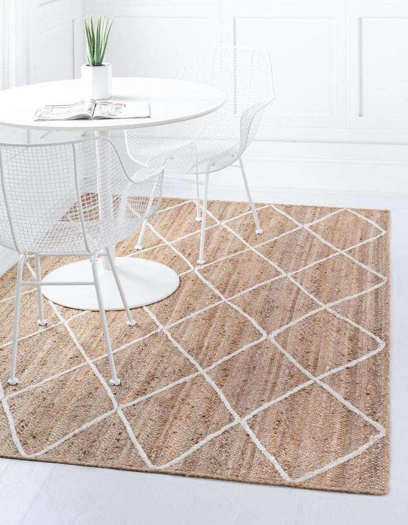 Unique Loom Trellis Braided Jute Rug