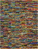 Unique Loom Multi-Striped Braided Chindi Rug