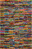 Unique Loom Multi-Striped Braided Chindi Rug