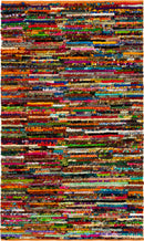 Unique Loom Multi-Striped Braided Chindi Rug