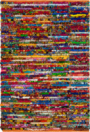 Unique Loom Multi-Striped Braided Chindi Rug