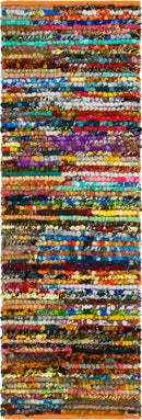 Unique Loom Multi-Striped Braided Chindi Rug