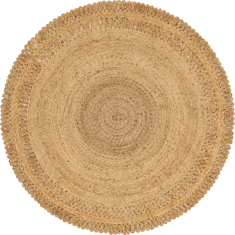 Unique Loom Floral Braided Jute Rug