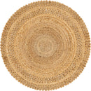 Unique Loom Floral Braided Jute Rug