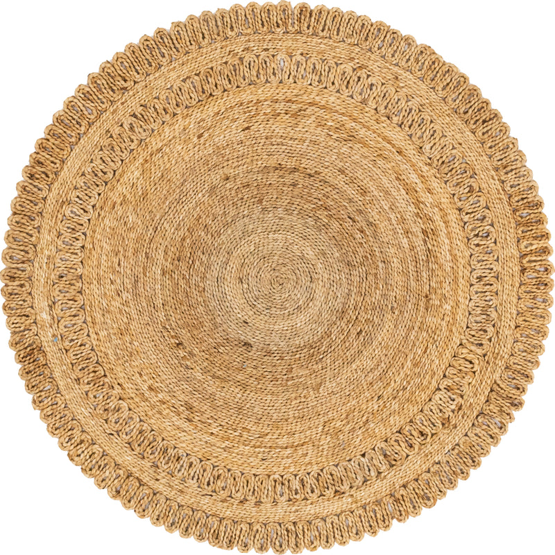 Unique Loom Floral Braided Jute Rug