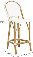 Safavieh Outdoor Collection Ford White French Bistro 30-inch Bstro Bar Stool