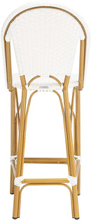 Safavieh Outdoor Collection Ford White French Bistro 30-inch Bstro Bar Stool