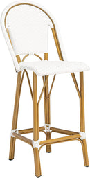 Safavieh Outdoor Collection Ford White French Bistro 30-inch Bstro Bar Stool