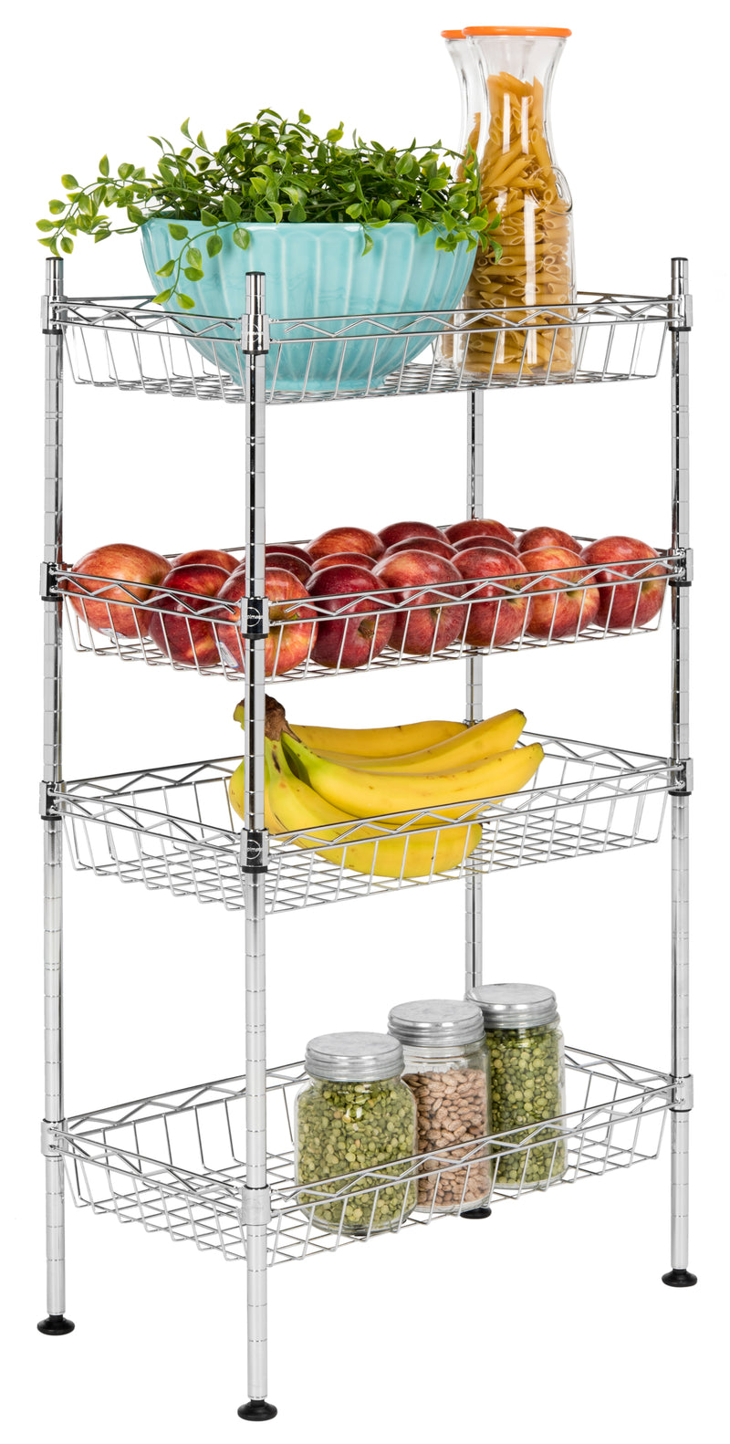 Jonathan Y Aventura 31" 4-Tier Wire Basket Rack