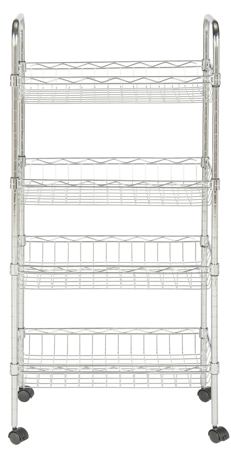 Jonathan Y Laura 37.5" 4-Tier Adjustable Basket Storage Rack