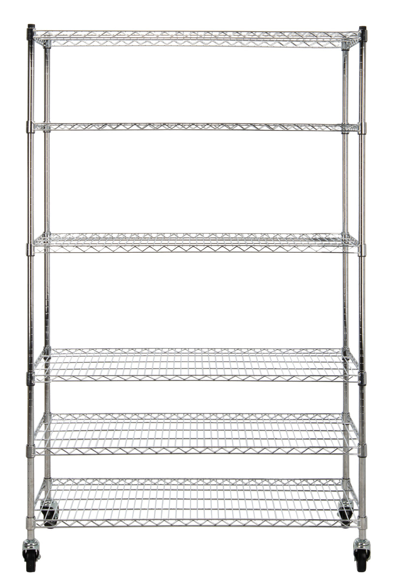 Jonathan Y Detroit 76" 6-Shelf Rolling Wire Rack
