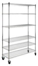 Jonathan Y Detroit 76" 6-Shelf Rolling Wire Rack