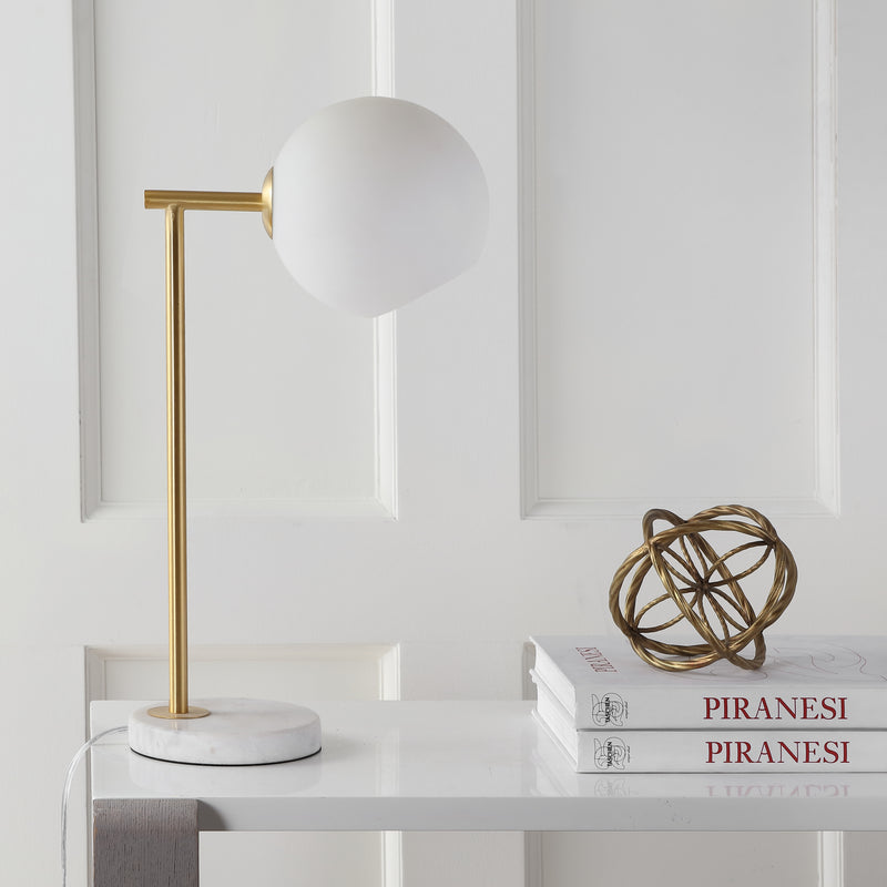 Jonathan Y Charles 20.5" Metal/Marble LED Table Lamp