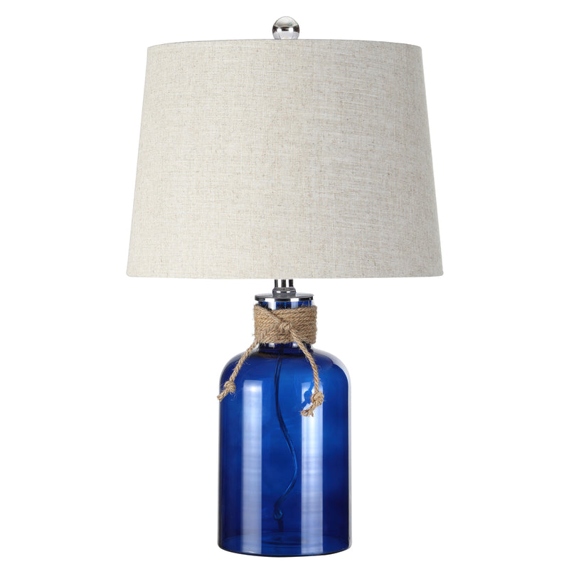 Jonathan Y Azure 23.5" Glass Bottle LED Table Lamp