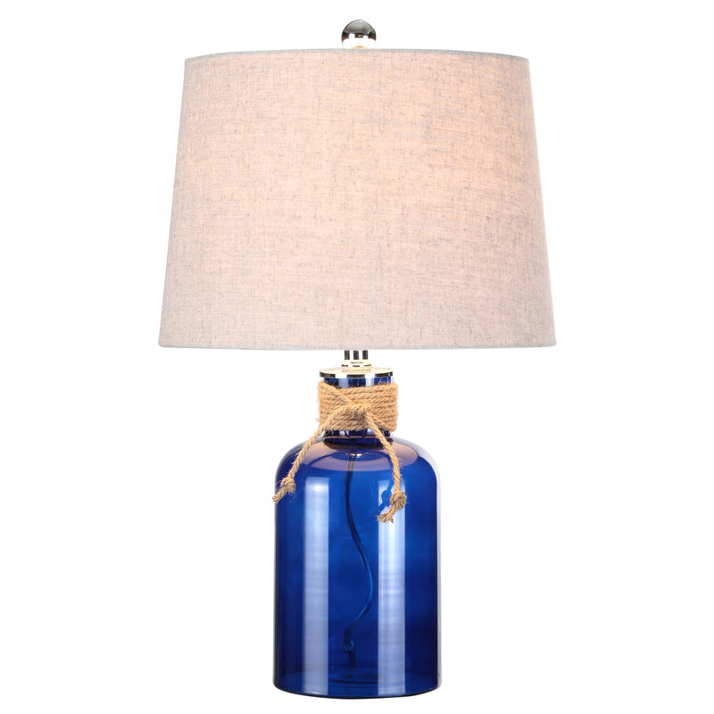 Jonathan Y Azure 23.5" Glass Bottle LED Table Lamp