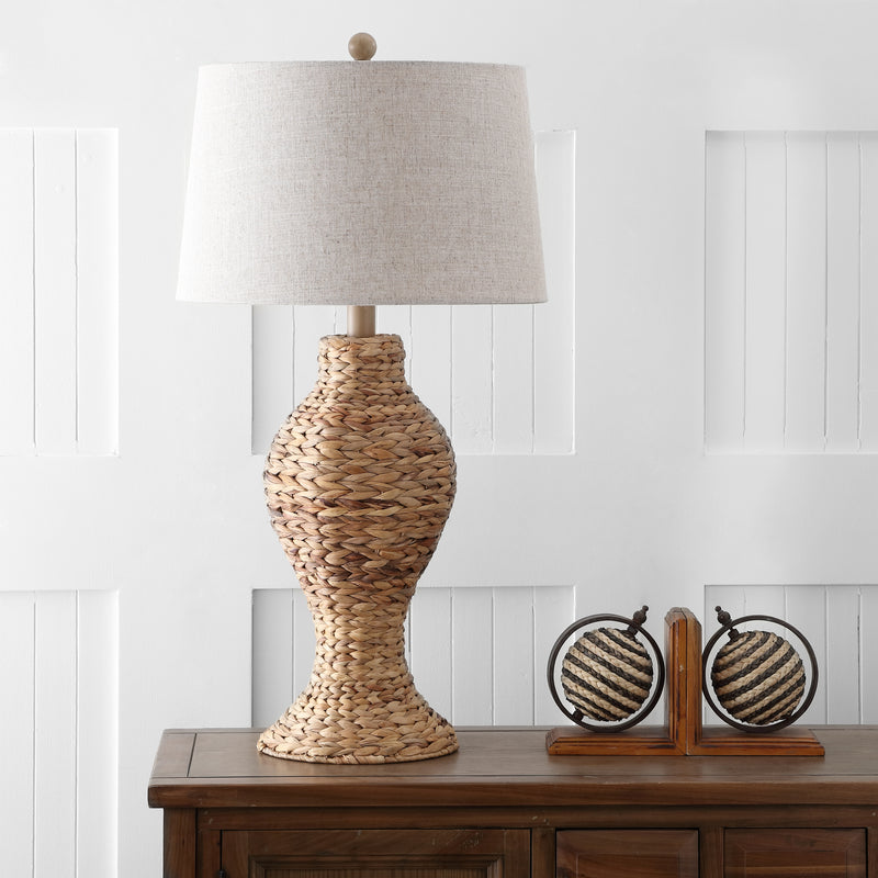 Jonathan Y Elicia 31" Seagrass Weave LED Table Lamp