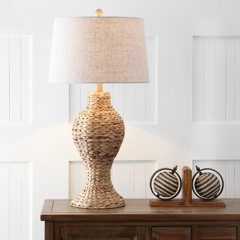 Jonathan Y Elicia 31" Seagrass Weave LED Table Lamp