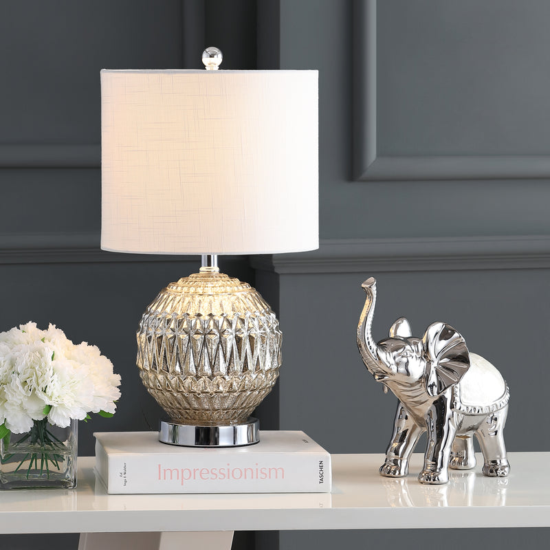 Jonathan Y Krister 20.5" Glass/Metal LED Table Lamp