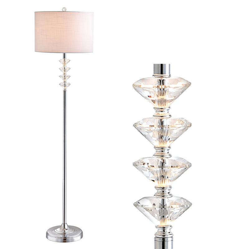 Jonathan Y Mia 60.5" Crystal/Metal LED Floor Lamp
