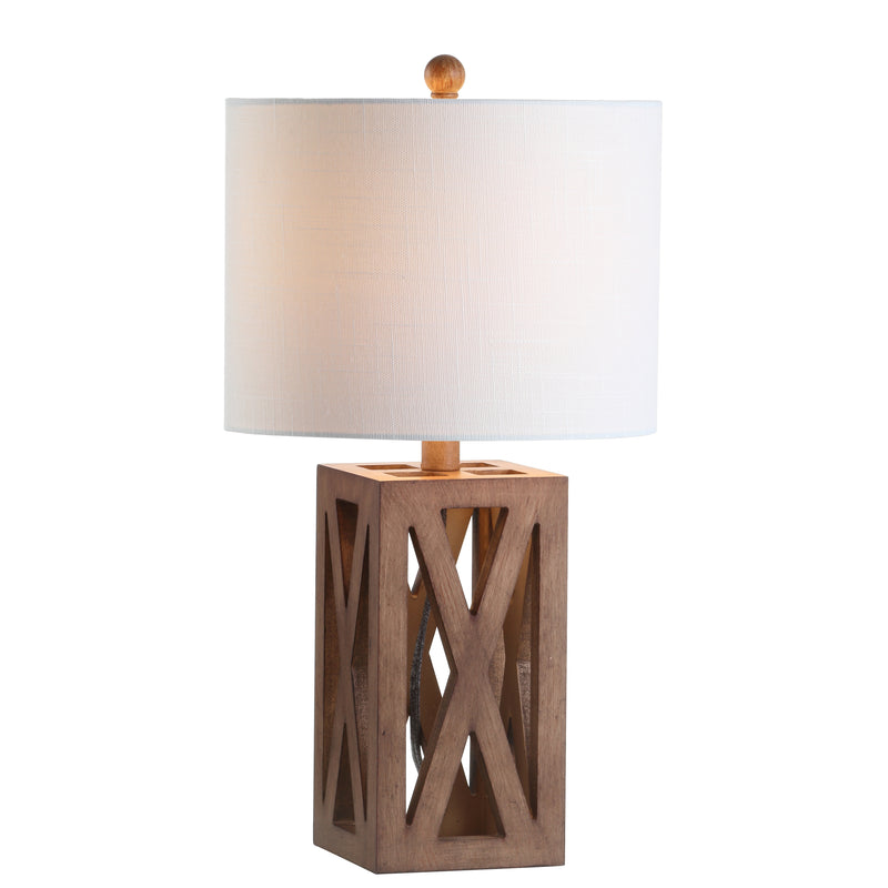 Jonathan Y Stewart 21.5" Wood LED Table Lamp