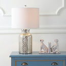 Jonathan Y Emilia 24.5" Trellis Pattern Glass LED Table Lamp