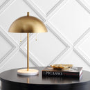 Jonathan Y Ella 20.7" Dome Metal with Marble Base LED Table Lamp
