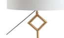 Jonathan Y Diamante 29.5" Modern Gilt Metal with Marble Base LED Table Lamp