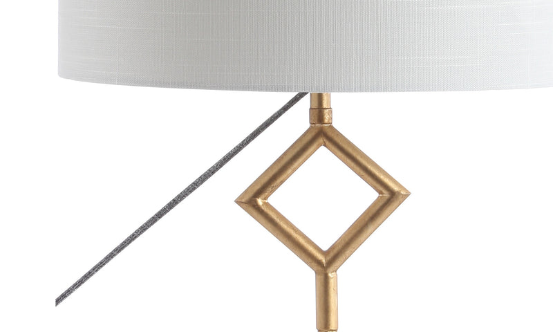 Jonathan Y Diamante 29.5" Modern Gilt Metal with Marble Base LED Table Lamp