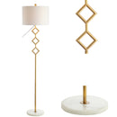 Jonathan Y Diamante 61.5" Modern Gilt Metal with Marble Based LED Floor Lamp