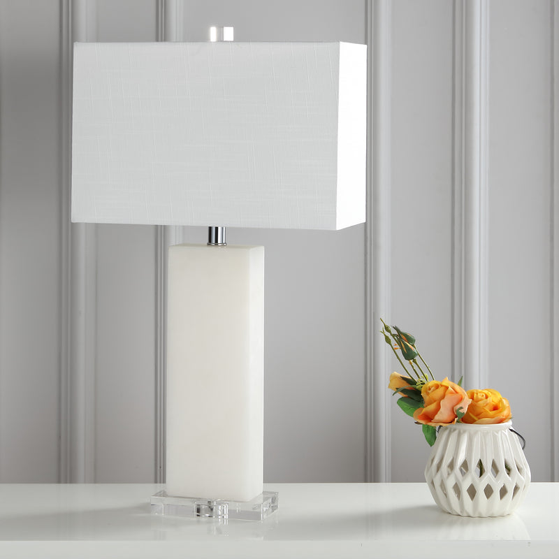 Jonathan Y Tiggie 27" Alabaster LED Table Lamp