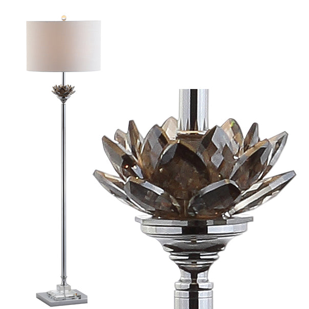 Jonathan Y Amelia Lotus 59" Crystal / Metal LED Floor Lamp