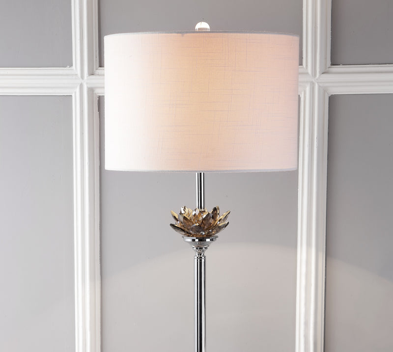 Jonathan Y Amelia Lotus 59" Crystal / Metal LED Floor Lamp