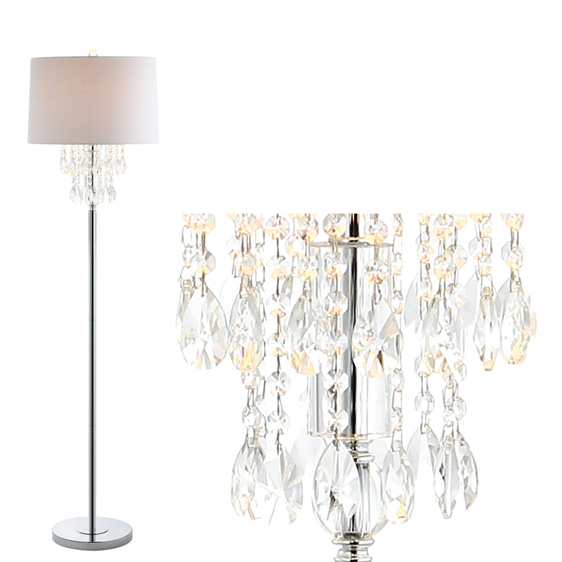 Jonathan Y Abigail 61" Crystal / Metal LED Floor Lamp