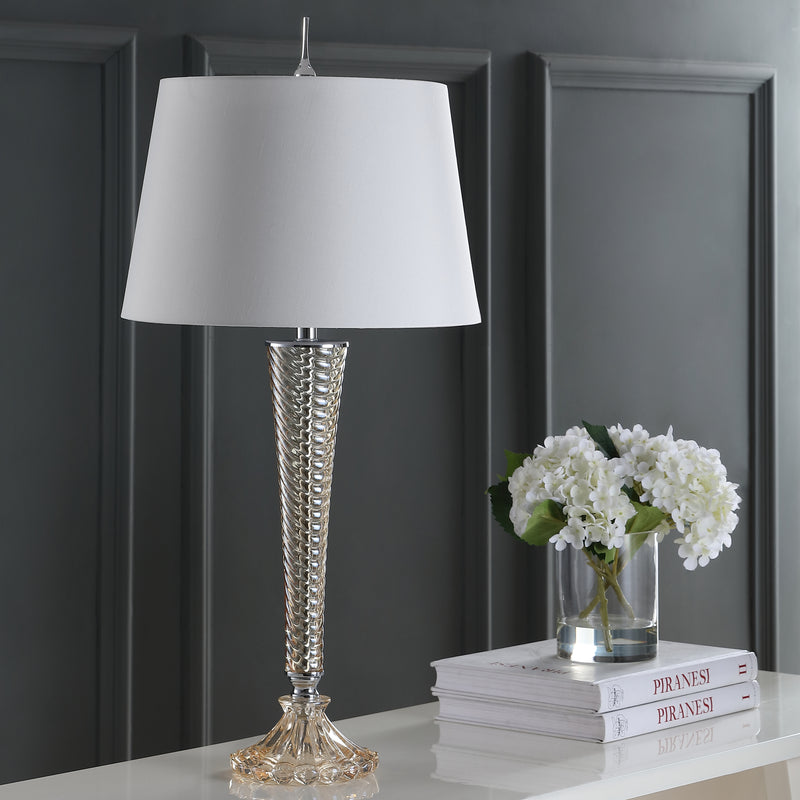 Jonathan Y Caterina 32" Glass LED Table Lamp