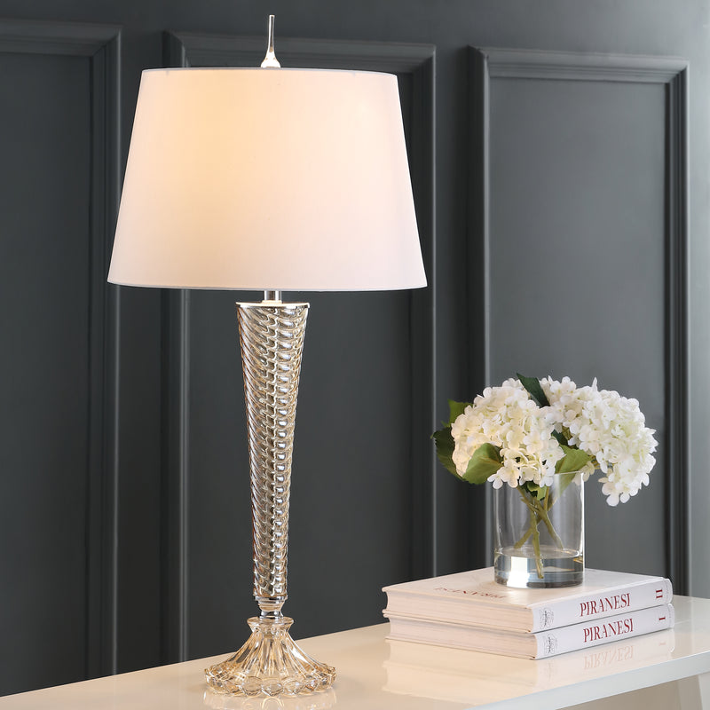 Jonathan Y Caterina 32" Glass LED Table Lamp