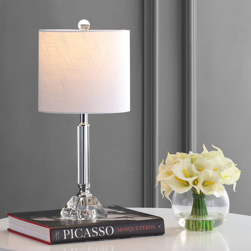 Jonathan Y Dana 19.5" Crystal Column/Metal LED Table Lamp