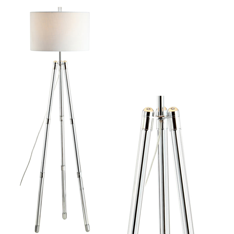 Jonathan Y Arliss 60" Surveyor's Tripod Metal/Crystal LED Floor Lamp