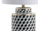 Jonathan Y Ellie 24.5" Tumbling Block Ceramic/Metal LED Table Lamp