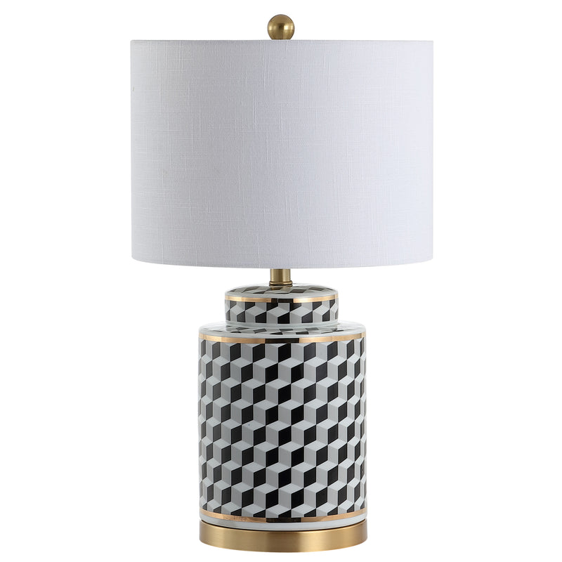 Jonathan Y Ellie 24.5" Tumbling Block Ceramic/Metal LED Table Lamp