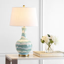 Jonathan Y Tucker 30.5" Striped Ceramic/Metal LED Table Lamp