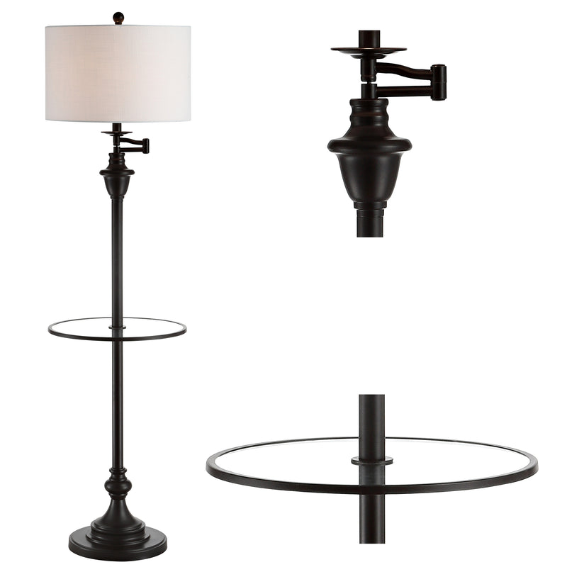 Jonathan Y Cora 60" Metal/Glass LED Side Table and Floor Lamp