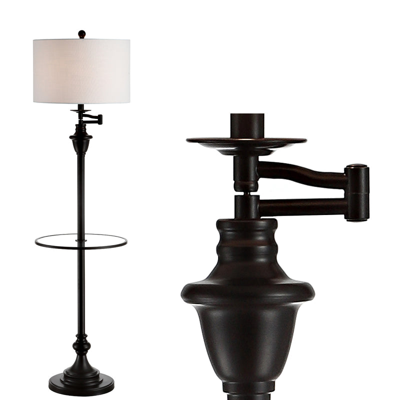 Jonathan Y Cora 60" Metal/Glass LED Side Table and Floor Lamp